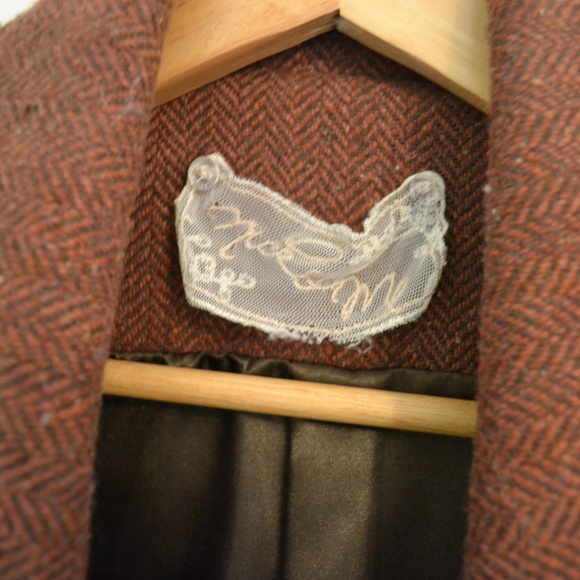 Women's Brown Wool Coat - Picture 2 of 6